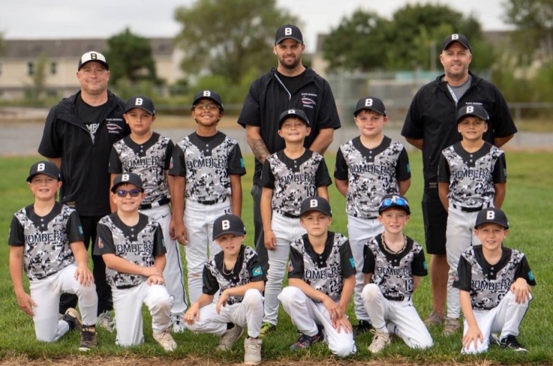Bagel Bombers Tunis baseball team members shown are in back (l-r) coaches Dave Graham, Phil Tunis and Mike Rebarchik; middle row Brayden Tunis, Cash Forbes, Alex Rebarchik, Rance Webb and Rocco Lake. In front are Samuel Stull, Micah Adkins, Brysen Mears, Ford Owen, Crew Walls and Brody Graham. SUBMITTED PHOTO